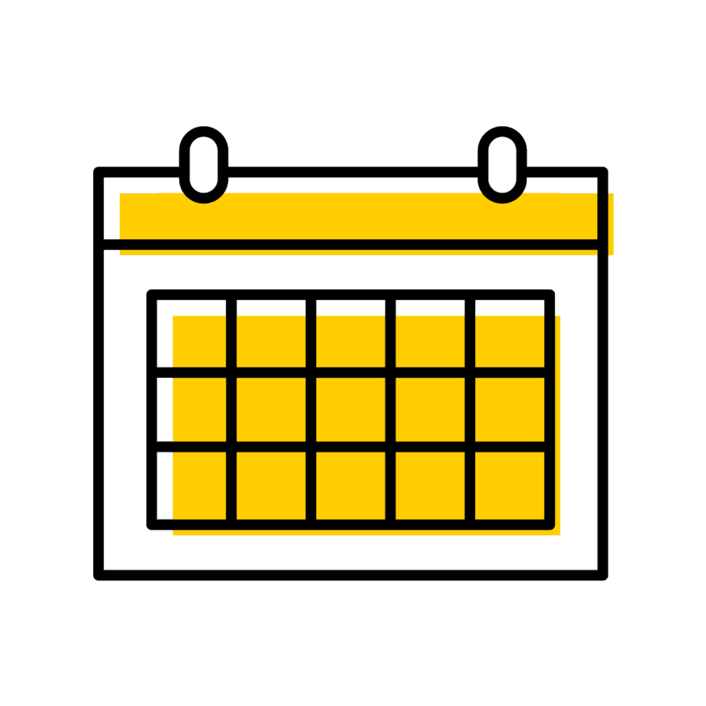 Graphic calendar icon in Iowa gold